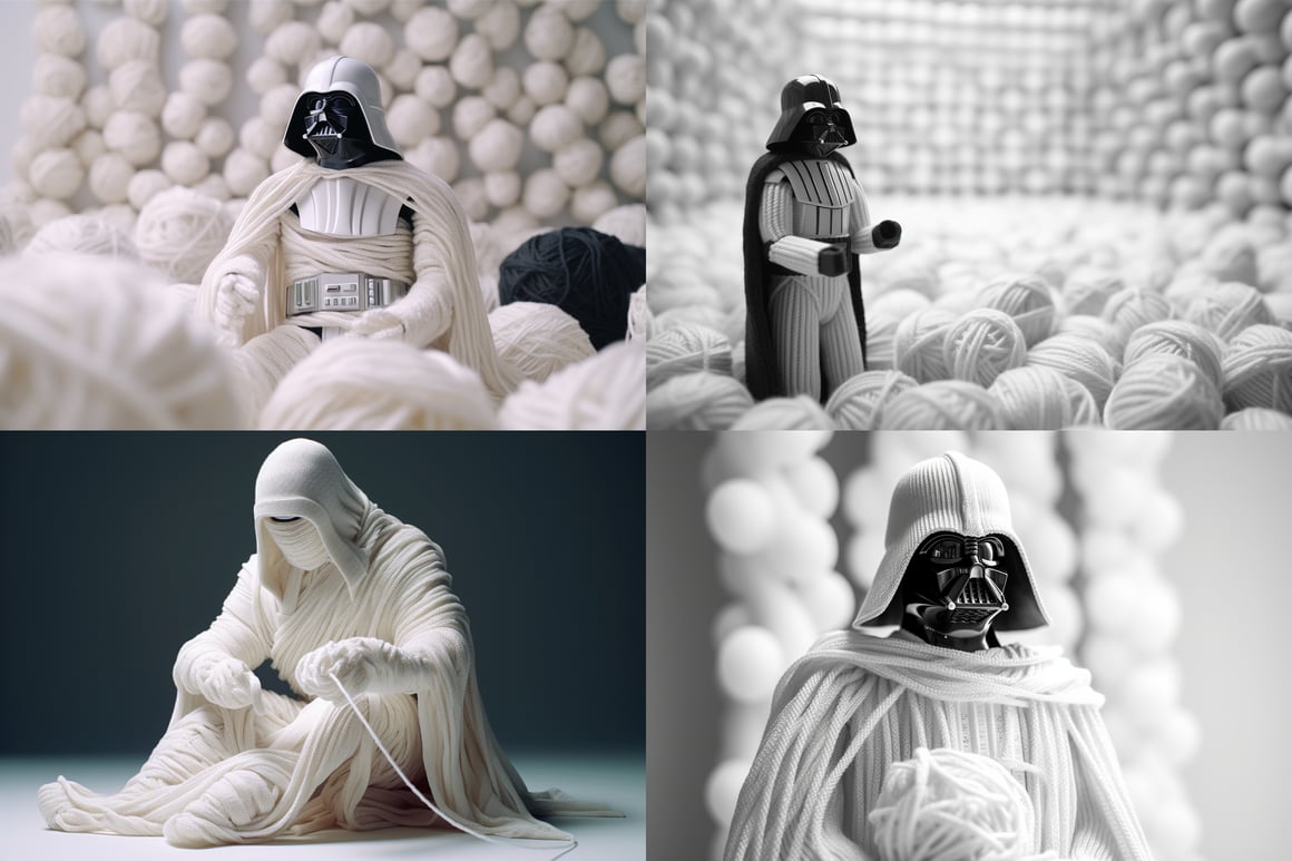 A Unique White Yarn Darth Vader Transformation