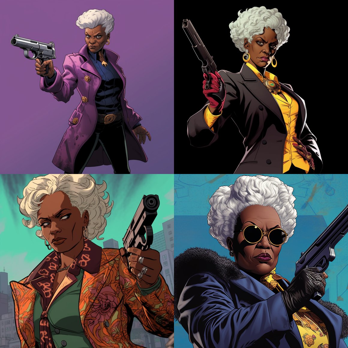 Middle-Aged African American Female Assassin in Mignola Style Render