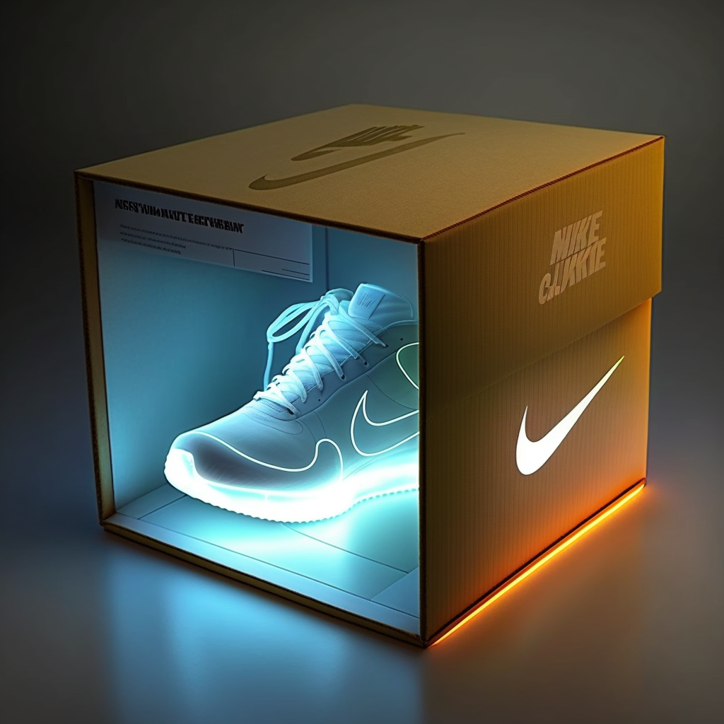 Neon-Lit Nike & Apple Collaborative Shoewear Packaging Design Concept