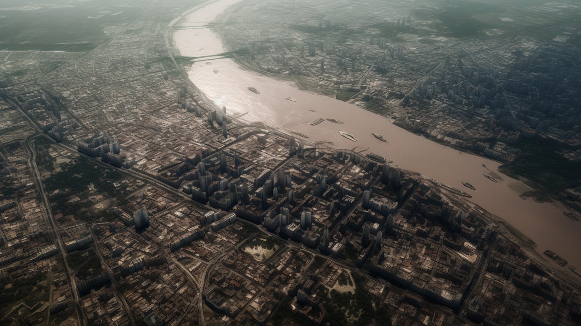 Cityscape Serenade: A Satellite Perspective