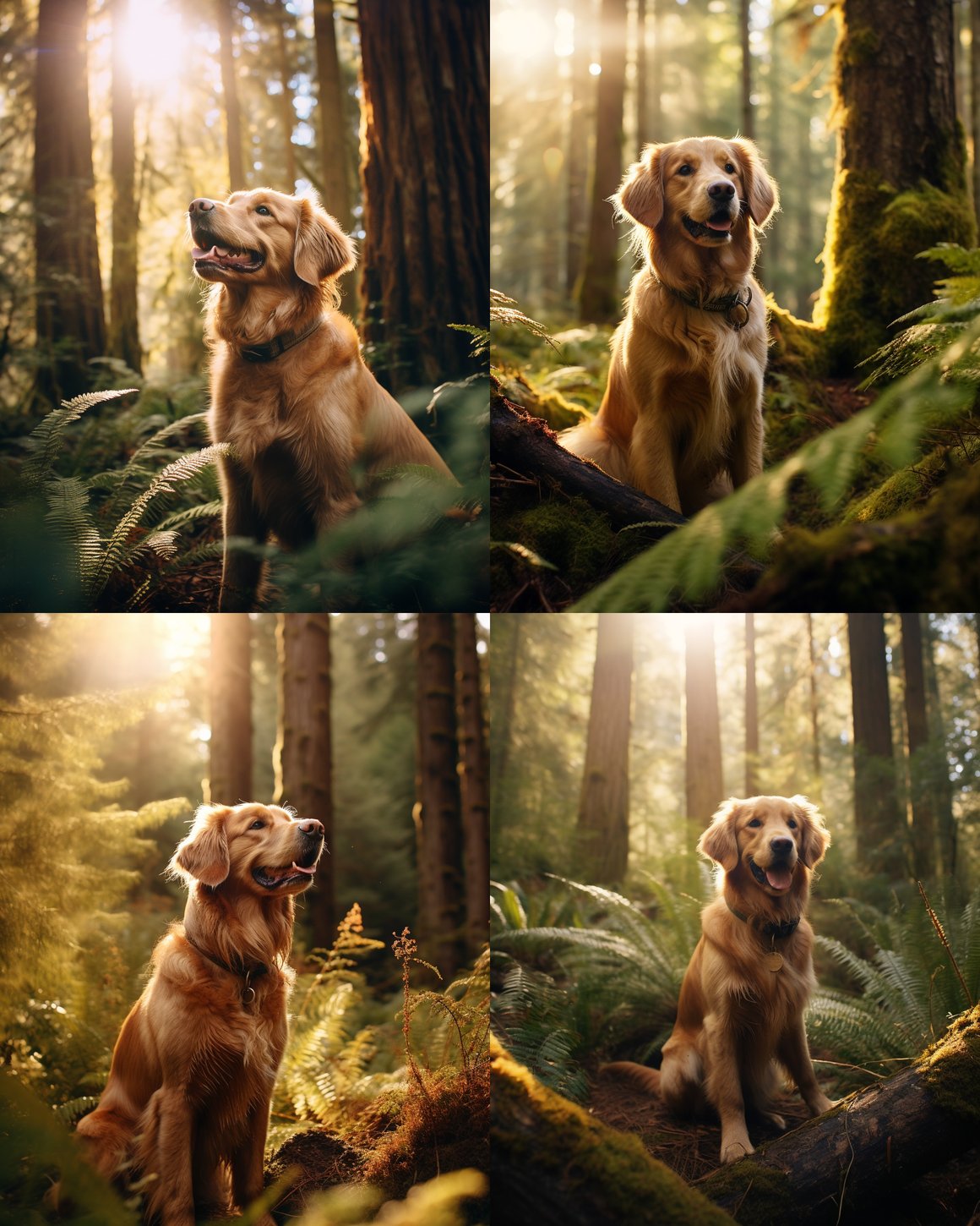 Sun-Dappled Canine Adventure in a Northern California Forest