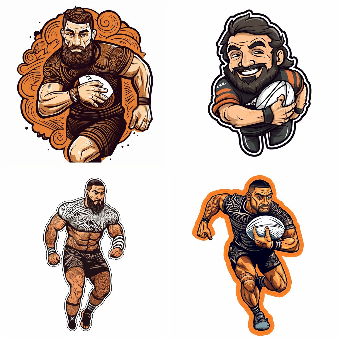 Hand-drawn All Blacks Rugby Mascot Vector Journey - Step 250