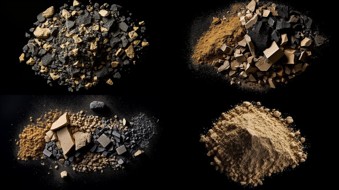 Diagonal Display of Construction Materials Product Photography Prompt ...