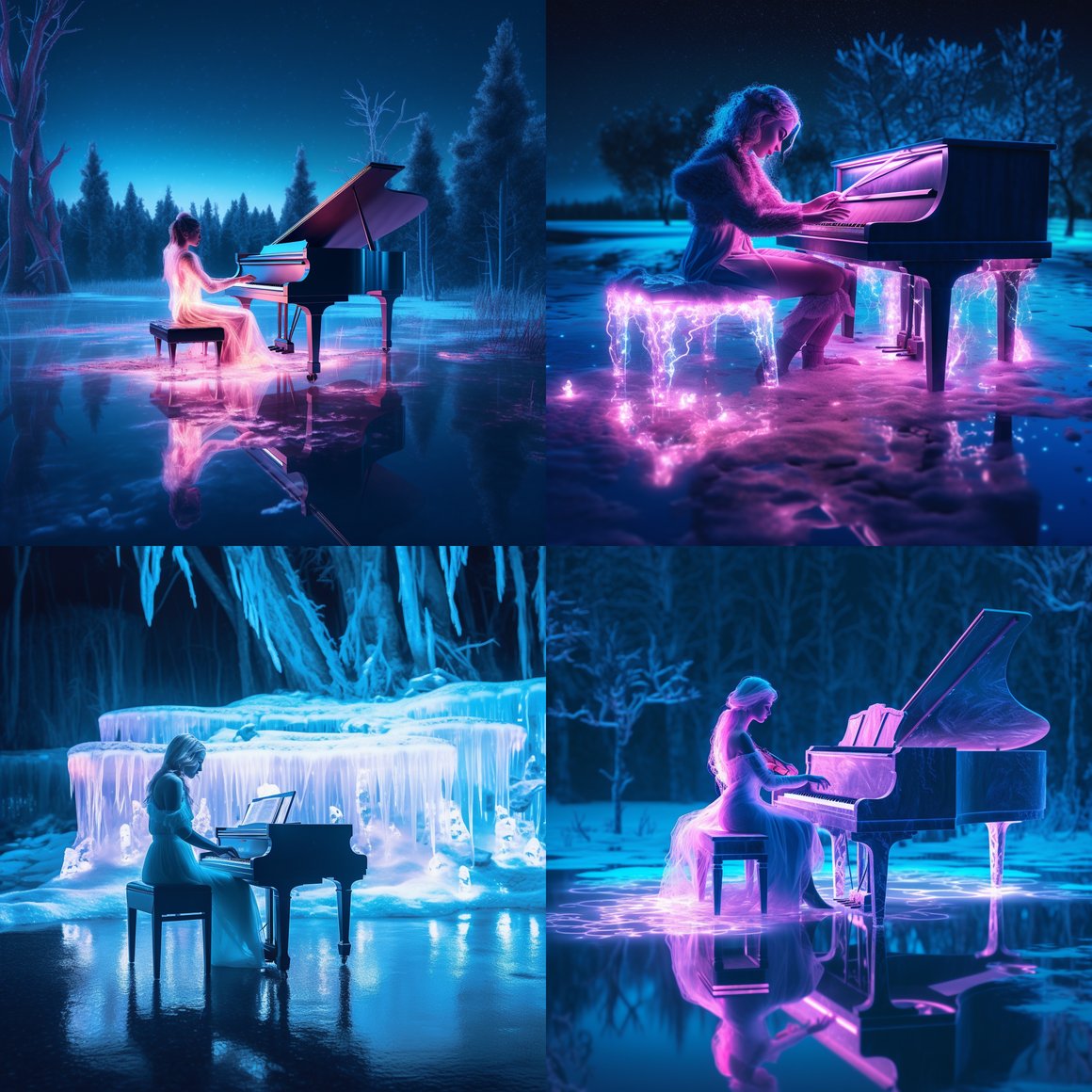 Neon Serenade beneath the Ice