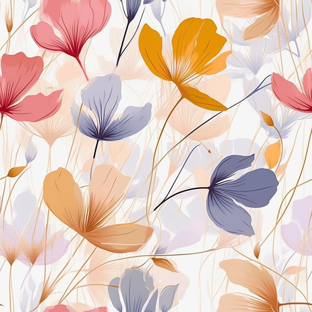 Subtle Pastel Floral Abstract Artwork - High Resolution for Printing