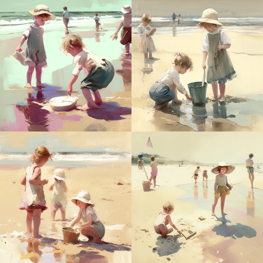 Mid-Voyage Glimpse: Edwardian Beach Serenity