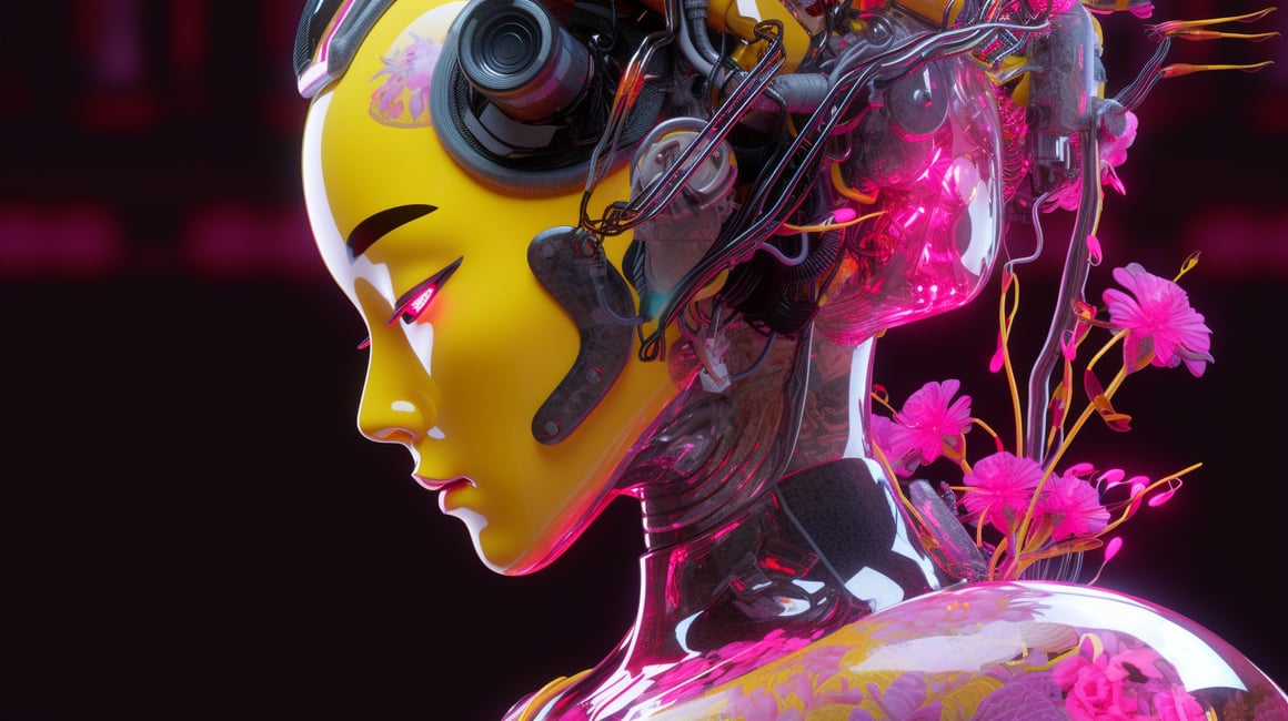 Neo-Tokyo Cyber Geisha: A Mid-Journey Digital Odyssey