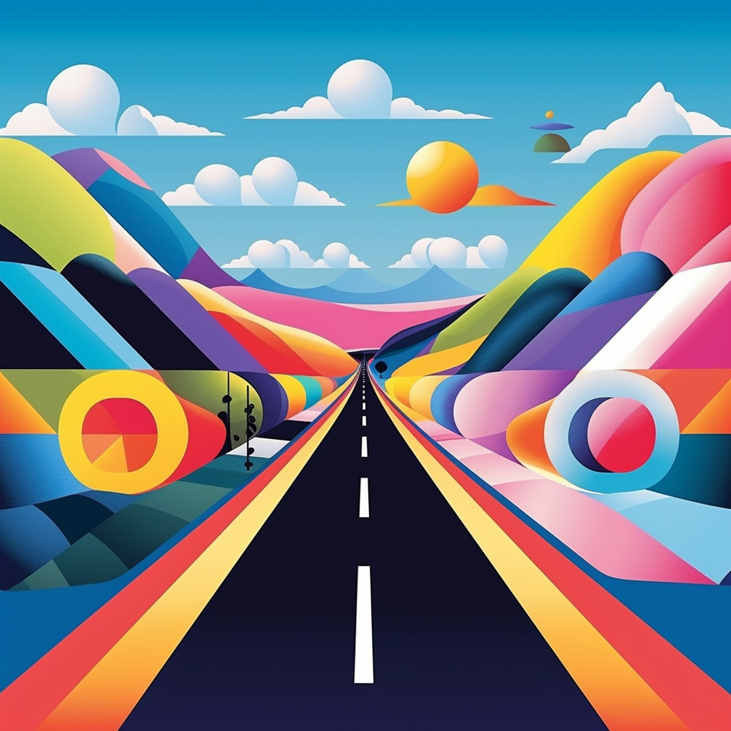 Retro Futura: 80's Inspired Cycling Journey Poster