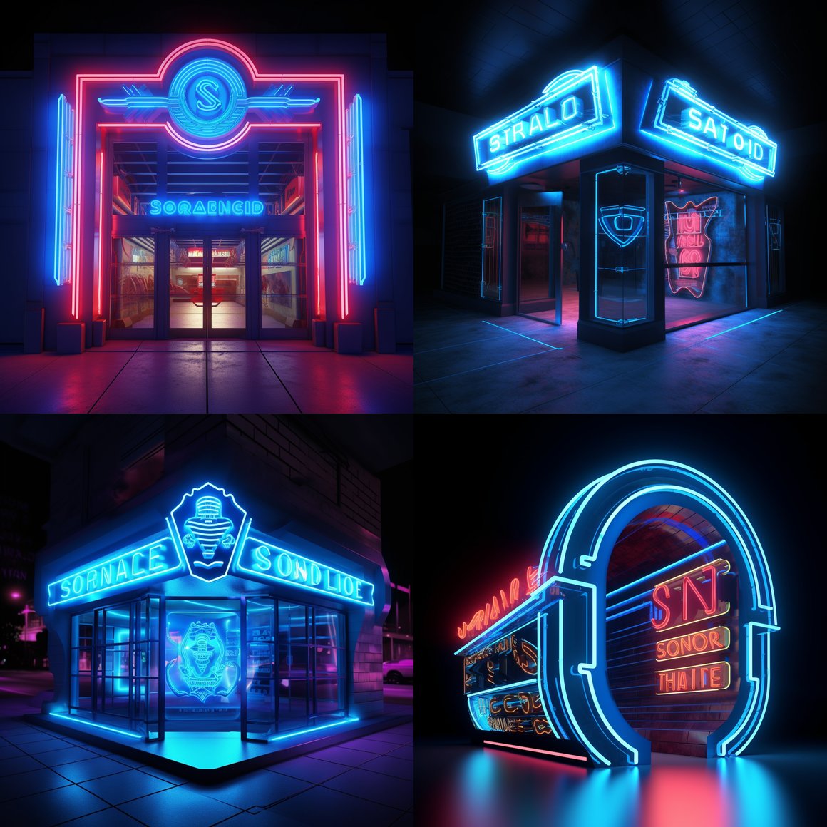 Neon Homeland Security Sign 3D Model Design