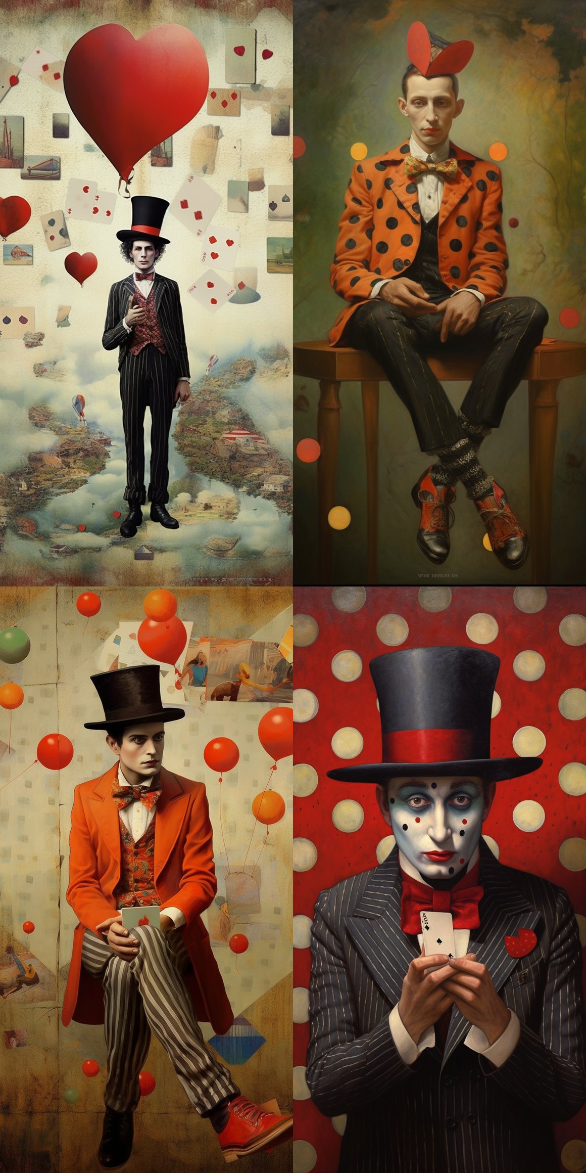 Cleopatra Playing Cards with a Man on a Polka-Dot Rickshaw