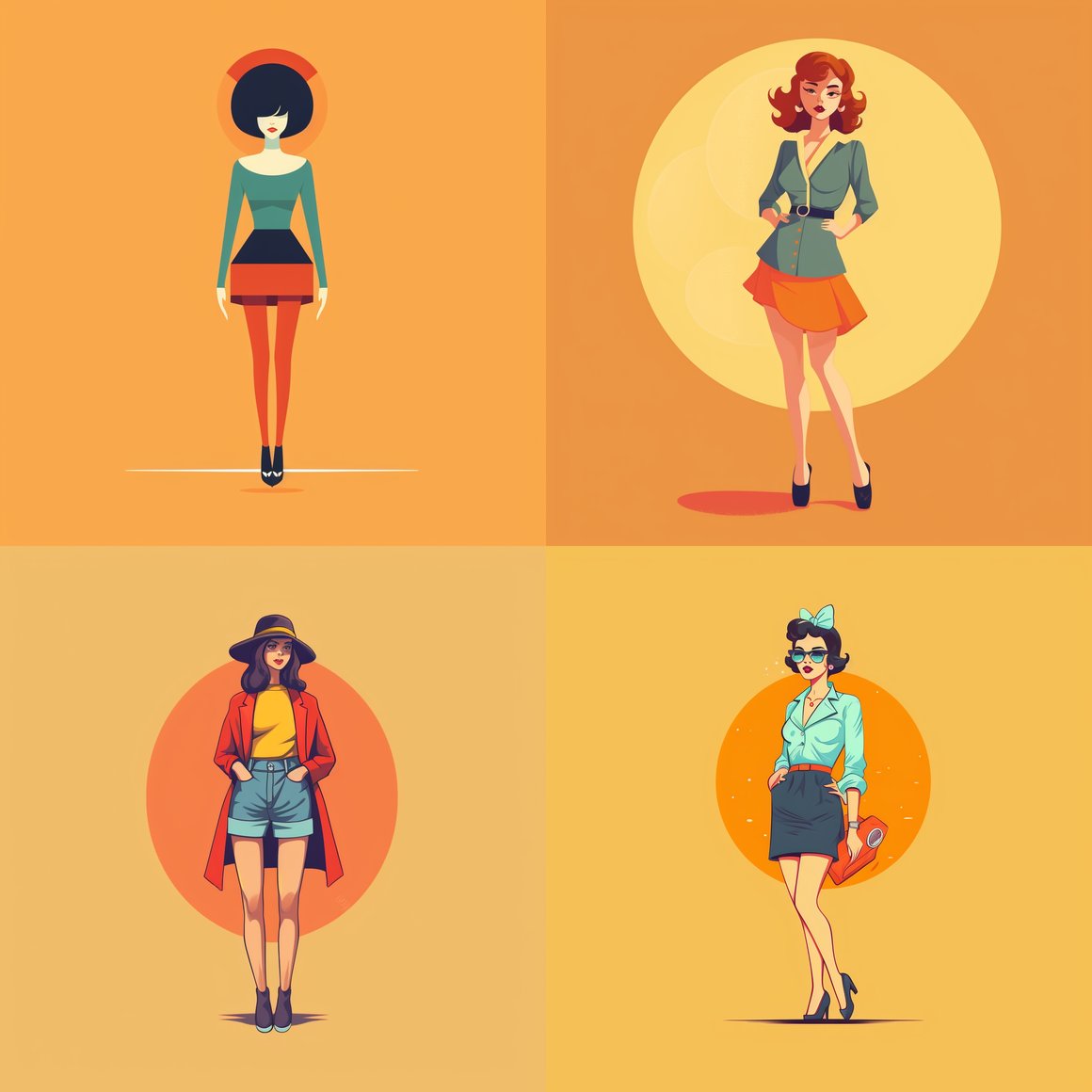 Retro Cartoon Woman: Midway Illustration Progress