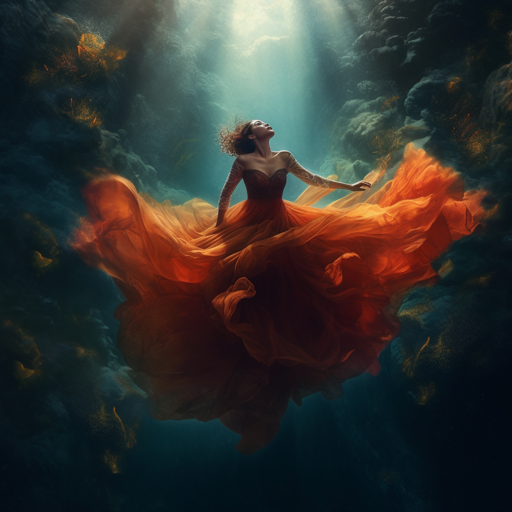 Submerged Serenity: A Surreal Underwater Odyssey