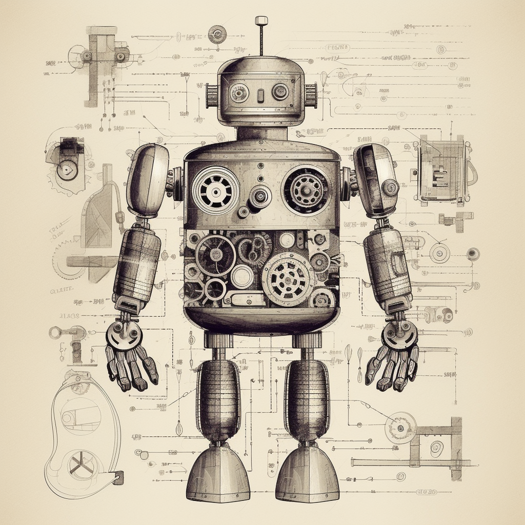 Retro Robotic Woman: A Monochrome Journey