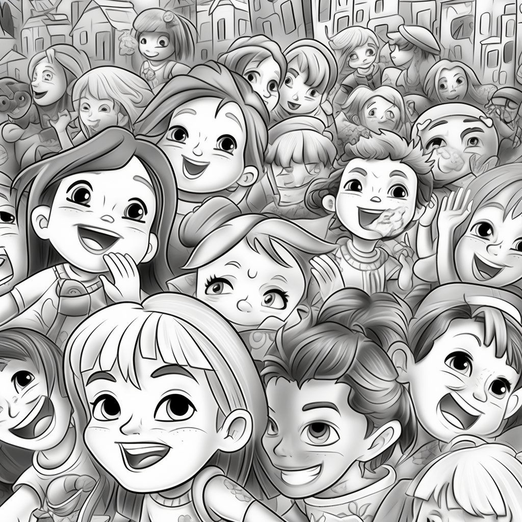 Tomboy Girls Playtime Coloring Page