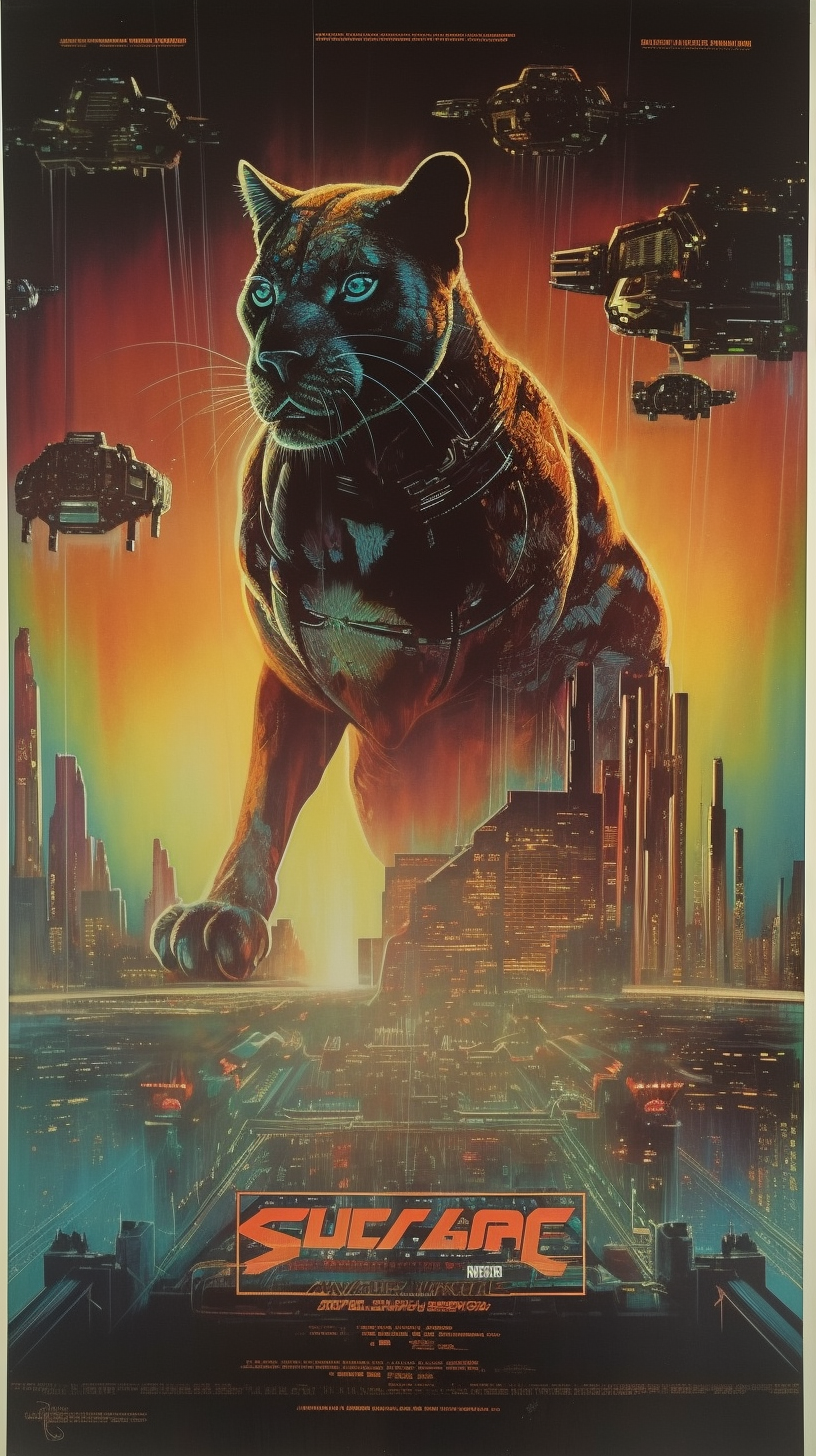 Retro Sci-Fi Cyber Panther Chaos: A Mid-Journey Rush
