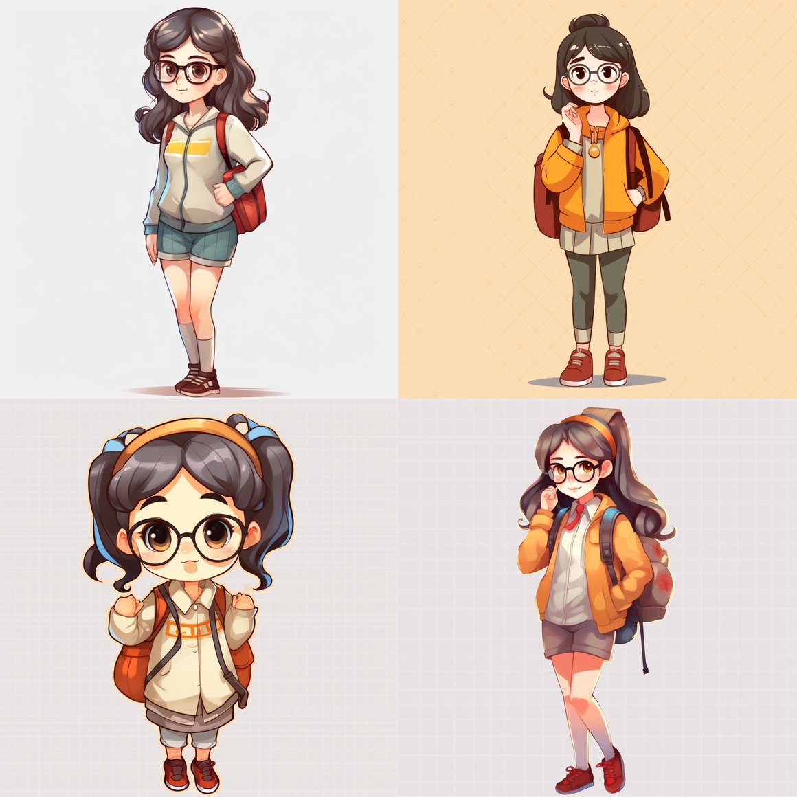 Chinese University Student Mid-Journey Vector Illustration