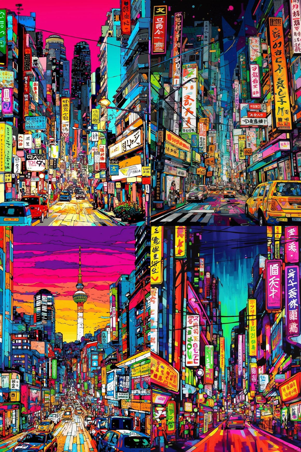 Neon Pulse: A Pop Art Interpretation of Seoul
