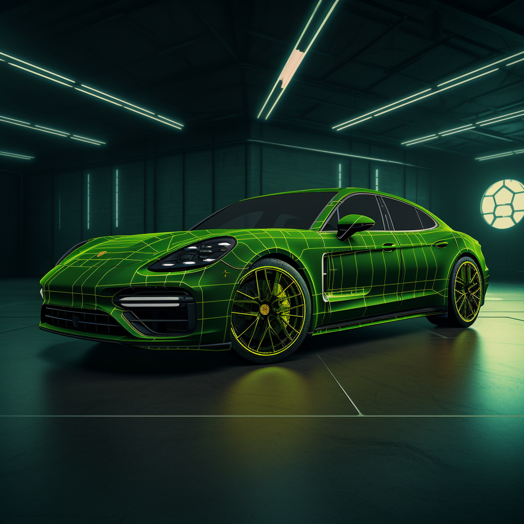 Halfway Update on Green Porsche Panamera GTS Design Competition Schematic Progress