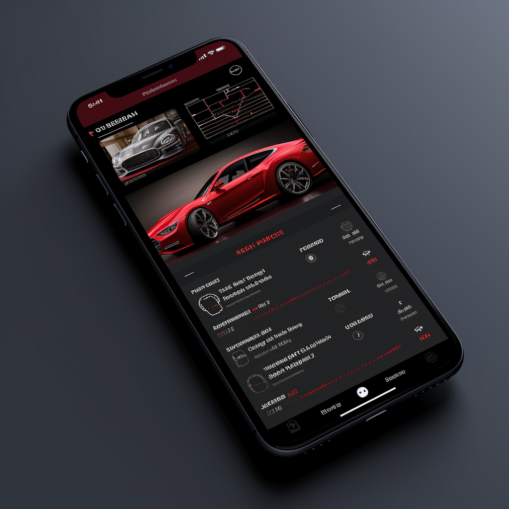 Mid-Journey Automotive Management App Interface Preview