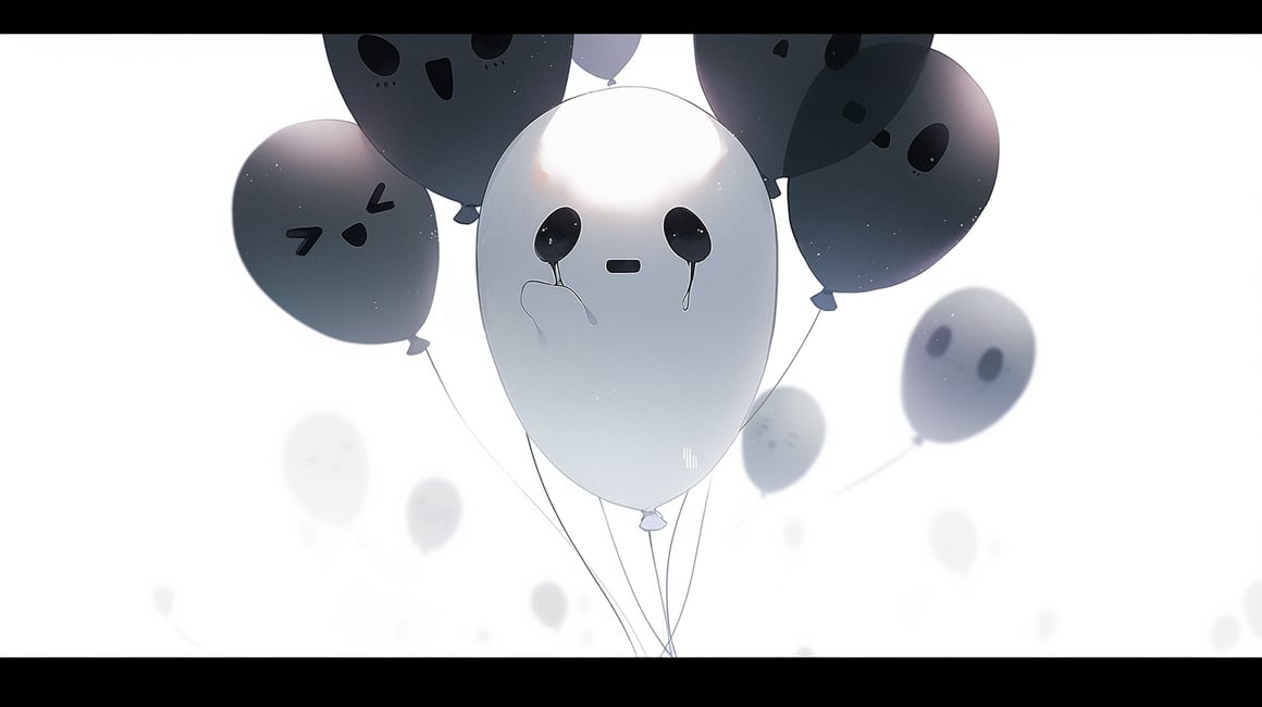 Halloween Themed Balloons Mid-Journey Macro Shot