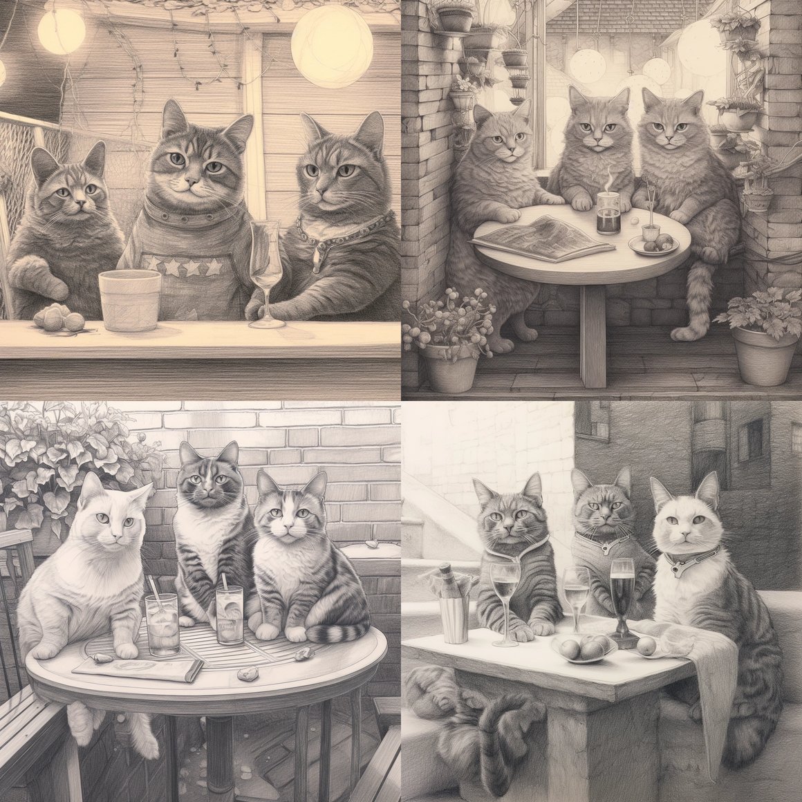 Midnight Feline Fiesta Sketch