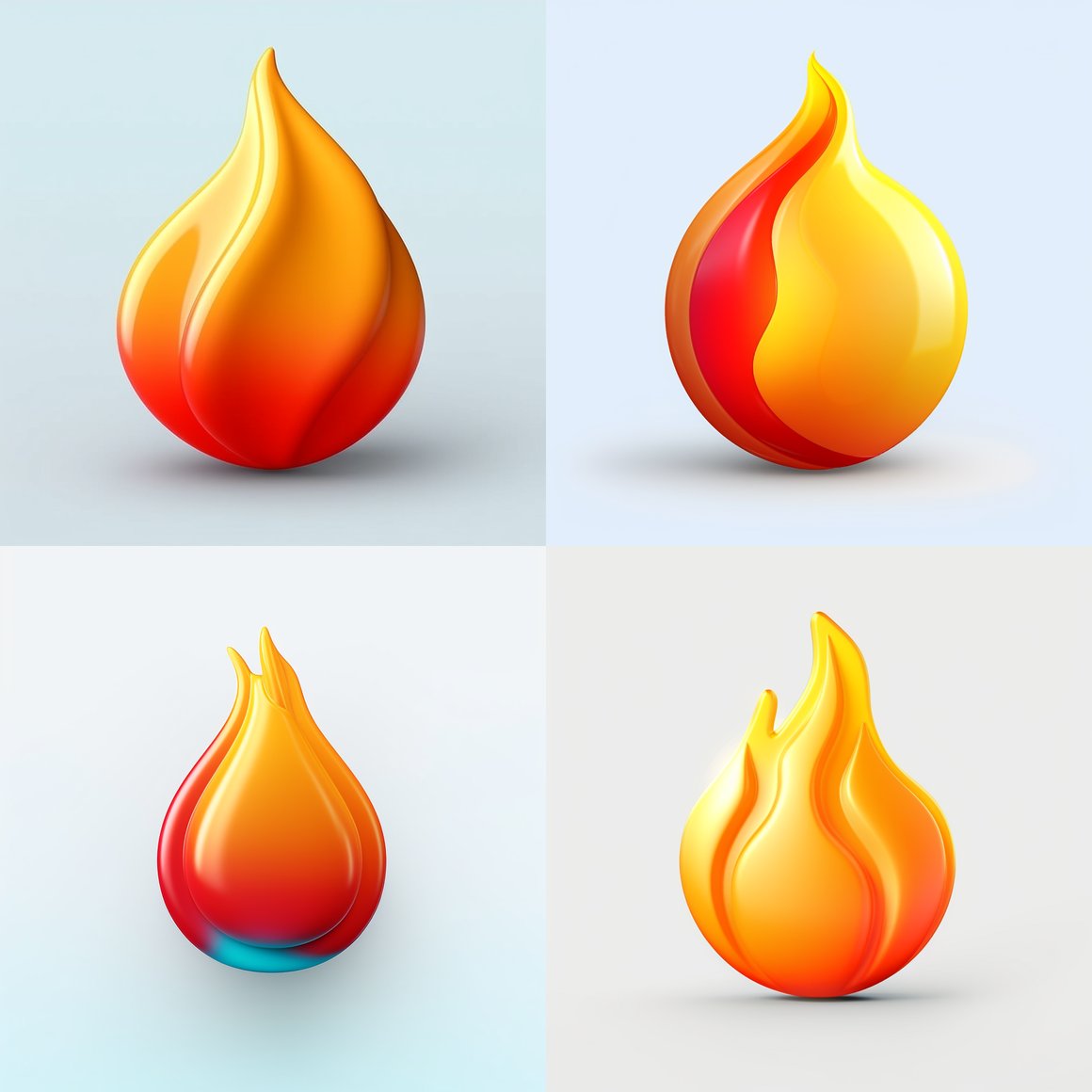Neo-Pop 3D Flame Icon Render
