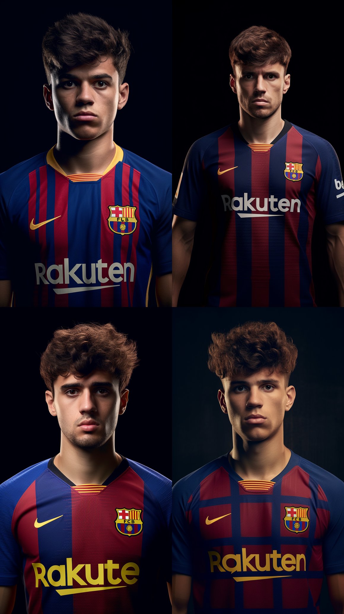 Mid-Journey Portrait of Pablo Gavi in FC Barcelona Jersey