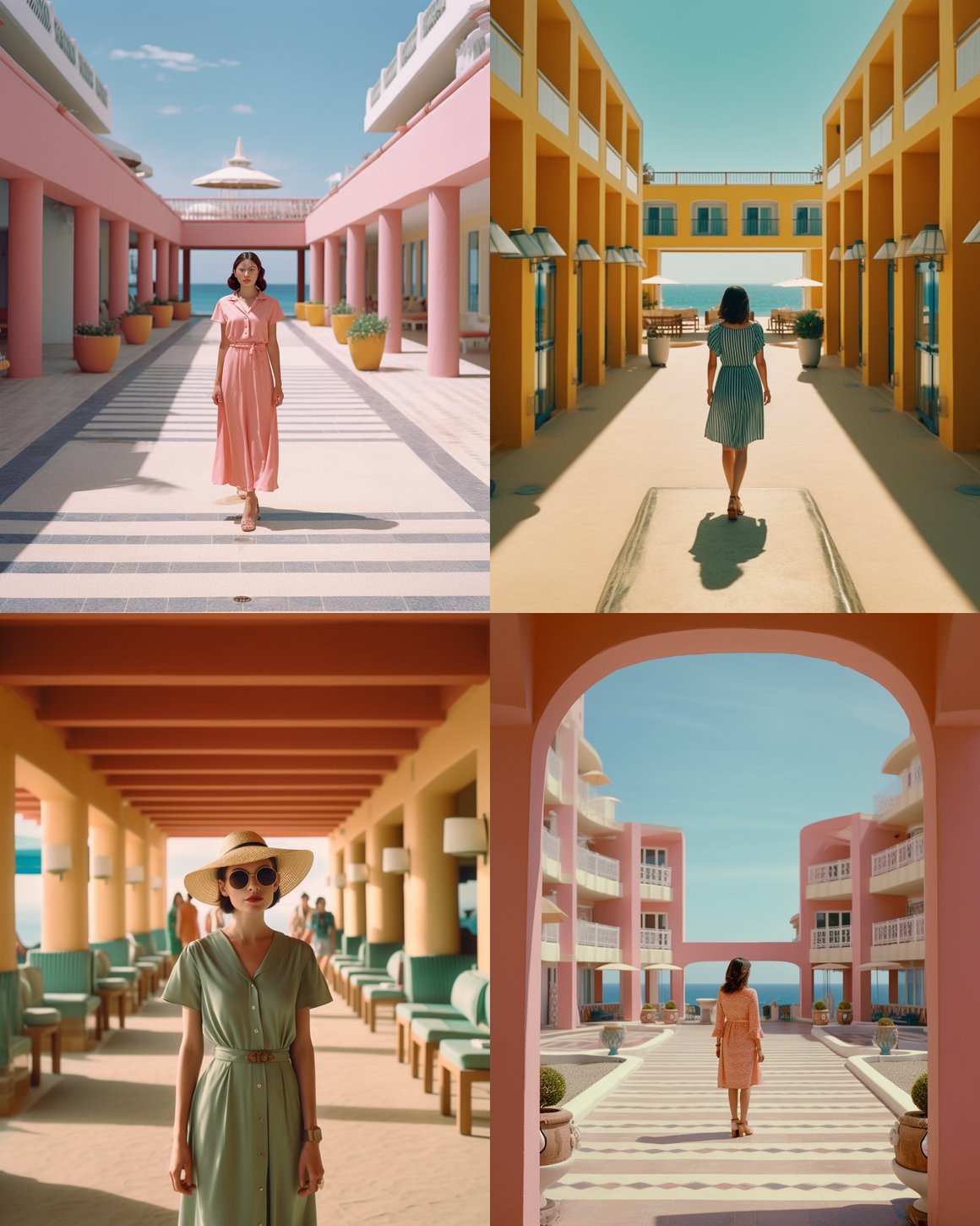 Artistic Exploration of Supermodel Glam and Cinematographic Symmetry