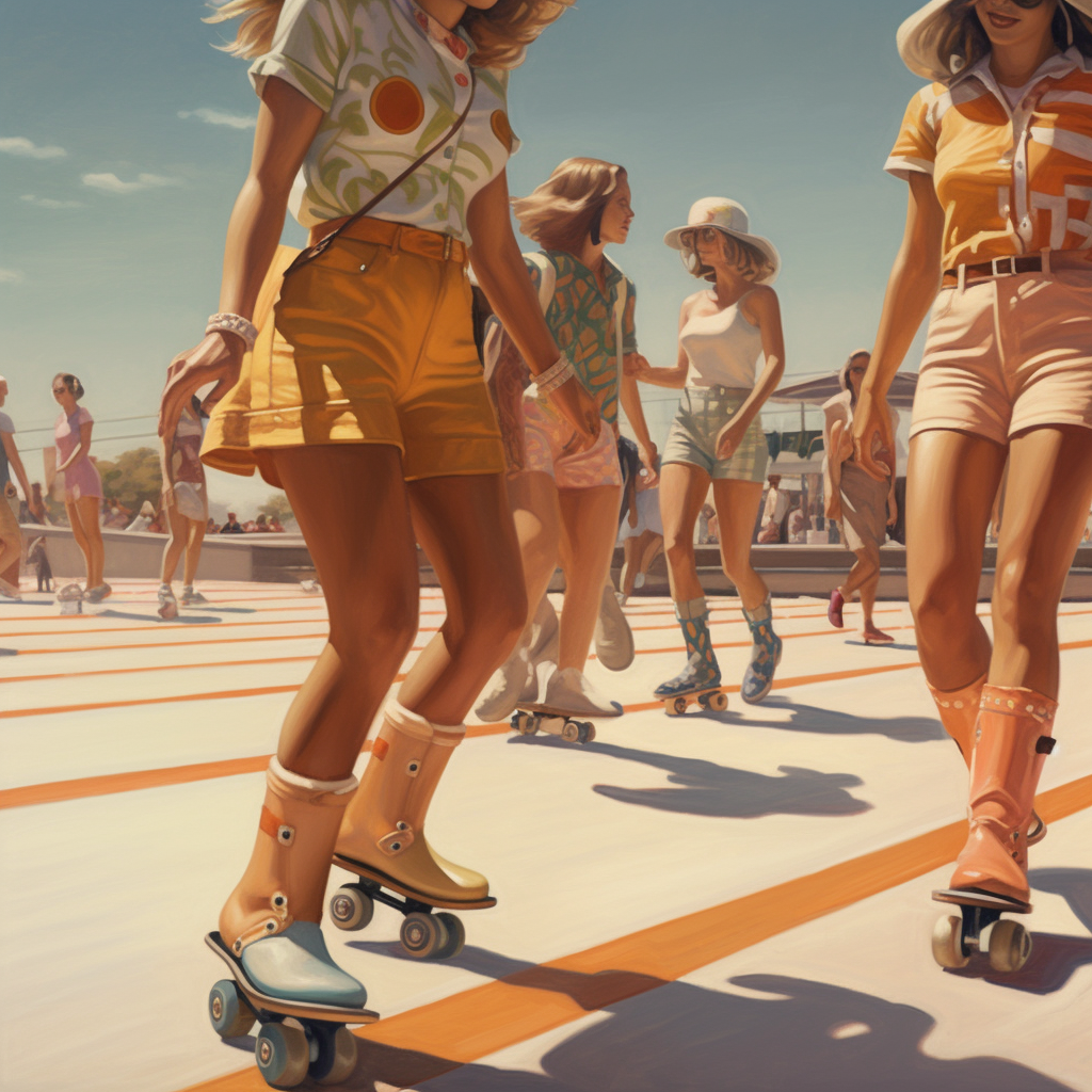 Retro Beachside Rollerskates: 70s Daytime Resurgence