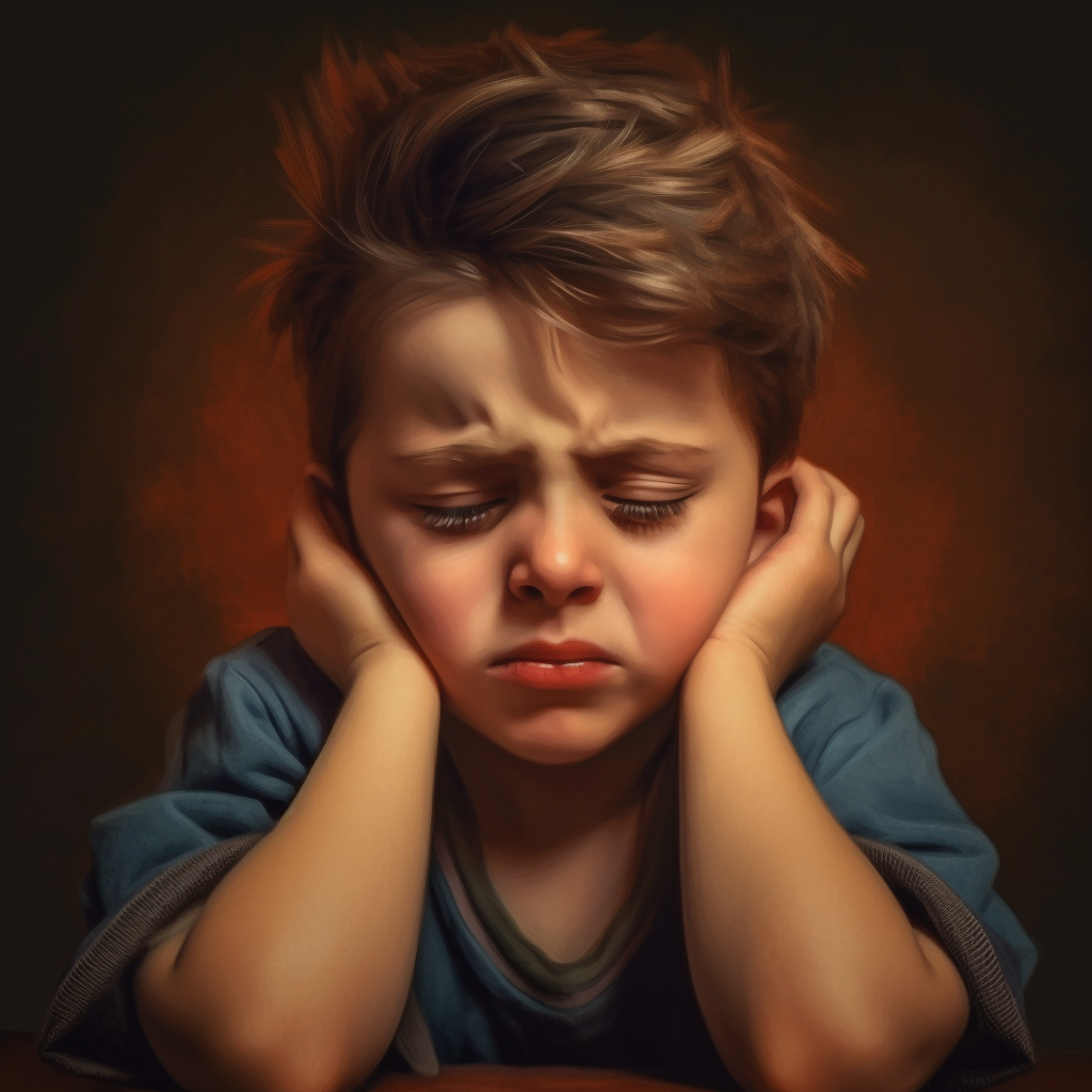HD Hyperrealistic Illustration of a Child's Mid-Tantrum Meltdown