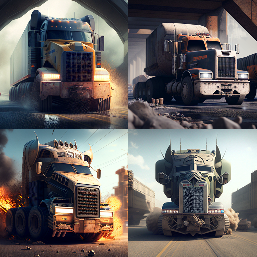 A Trucker's Dilemma with Low Bridge Octane Render