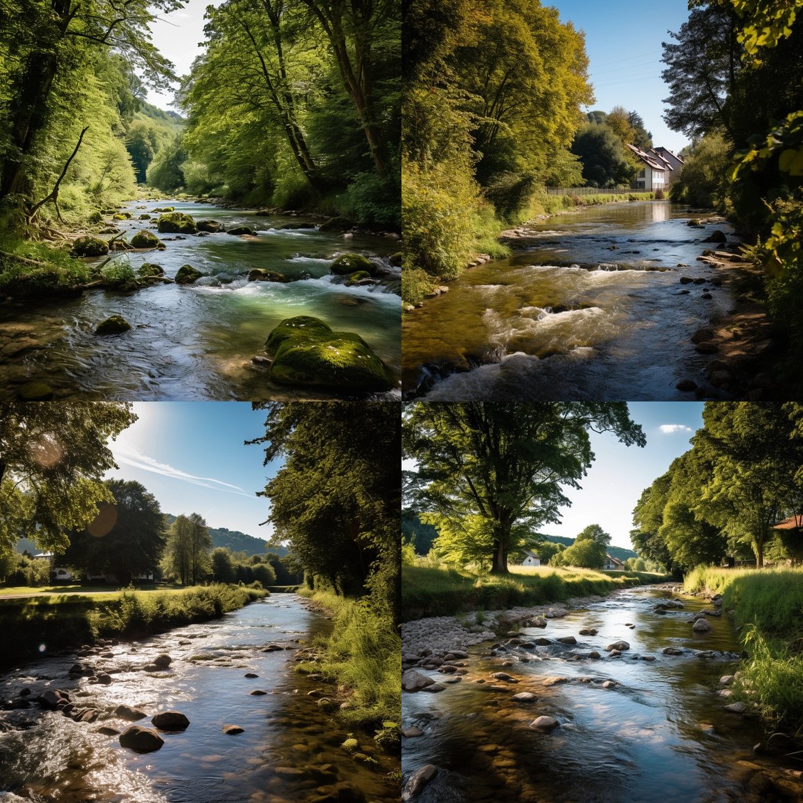 Cinematic Capture of Areuse River with Nikon D850 Midjourney Moment