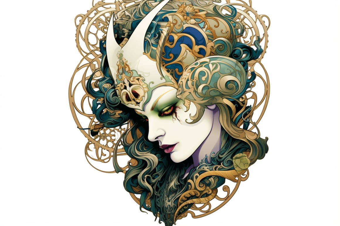 Art Nouveau Meets Giger: Mardi Gras Joker Journey
