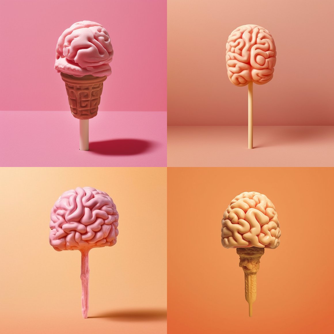 Retro Brain-shaped Popsicle Advertisement Journey Checkpoint