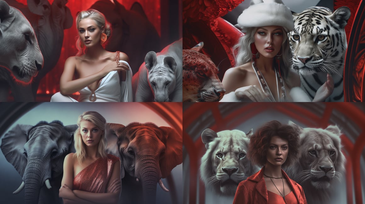 Harmony in The Wild: Triptych of Exotic Elegance