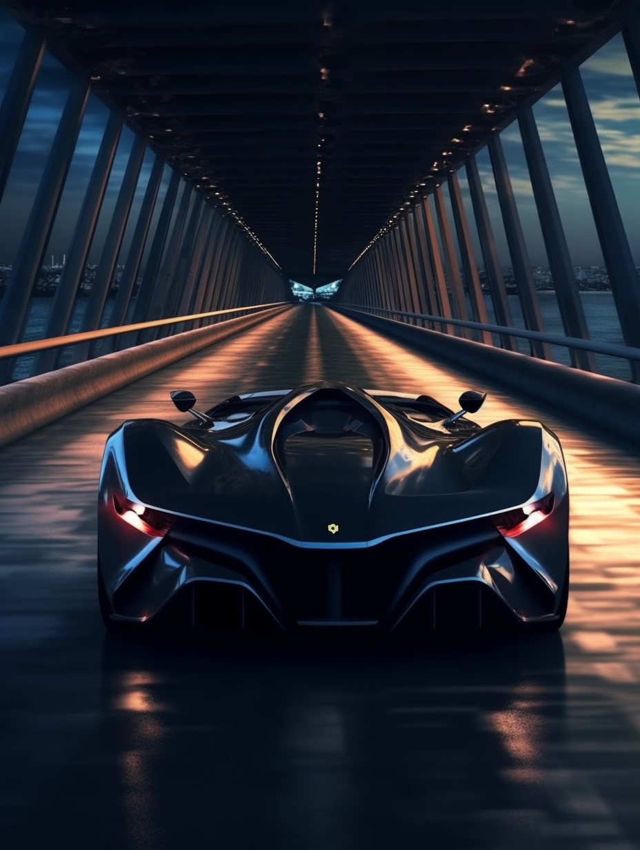 Hyper-realistic 3D Render of Black Ferrari Monza SP 1 in 8K Resolution