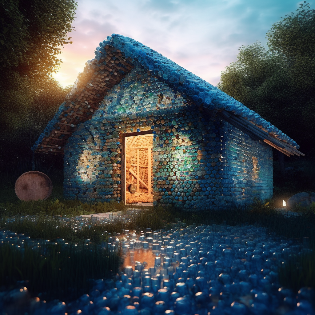 Harmonious Blend of Recycled Artistry and Natural Serenity