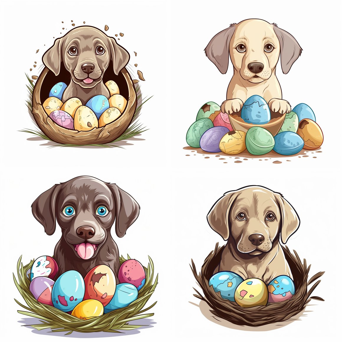 Happy Labrador Retriever Adventure Coloring Illustration