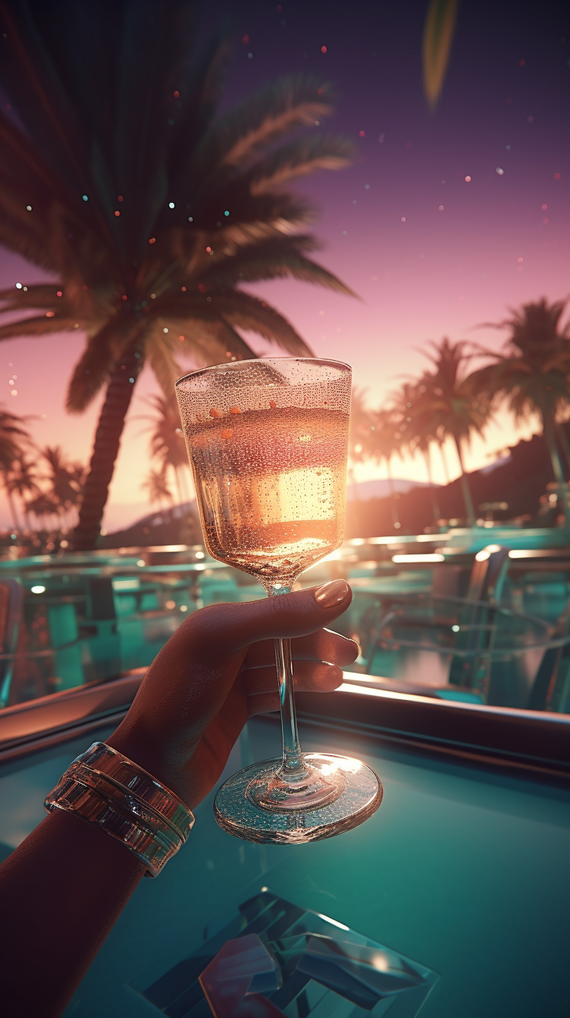 Cinematic Hyper-Realism through a Champagne Glass