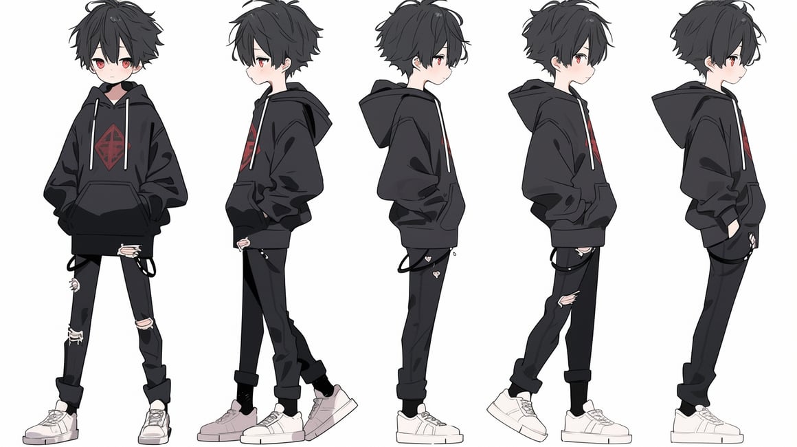 Slim Anime Boy in Modern Style