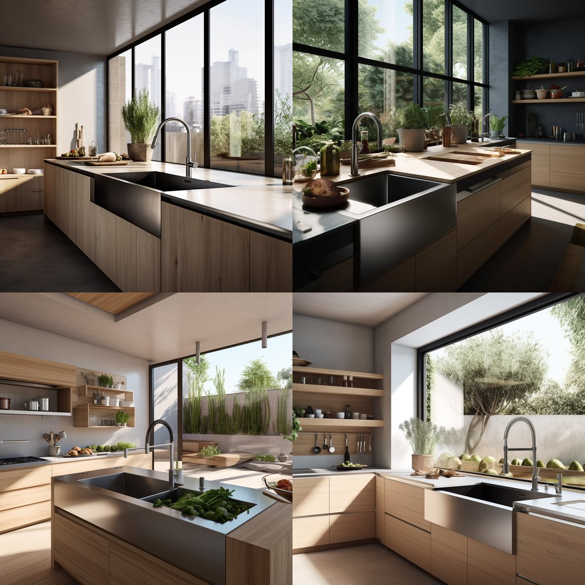 Sunny Midday in a Modern Farmhouse Kitchen