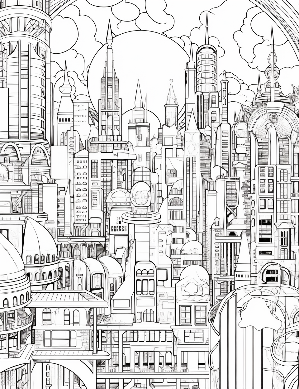 A Detailed Coloring Book Page Design