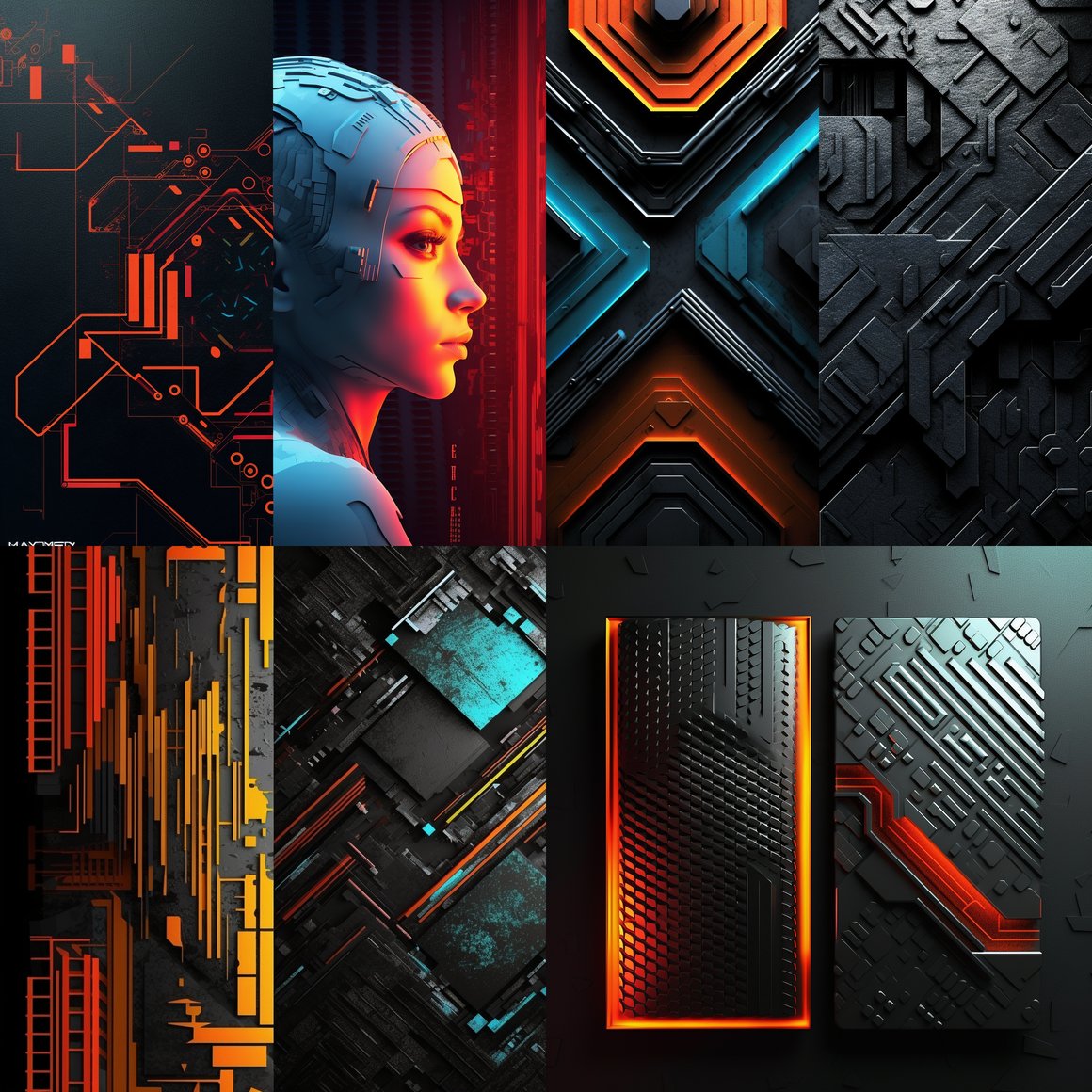 Neon Geometry: A Mid-Journey Through Cyberpunk Aesthetics