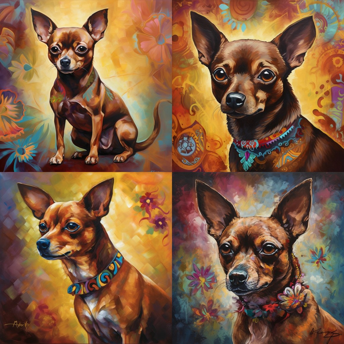 Resilient Spirit: A Frida Kahlo Inspired Dog Portrayal