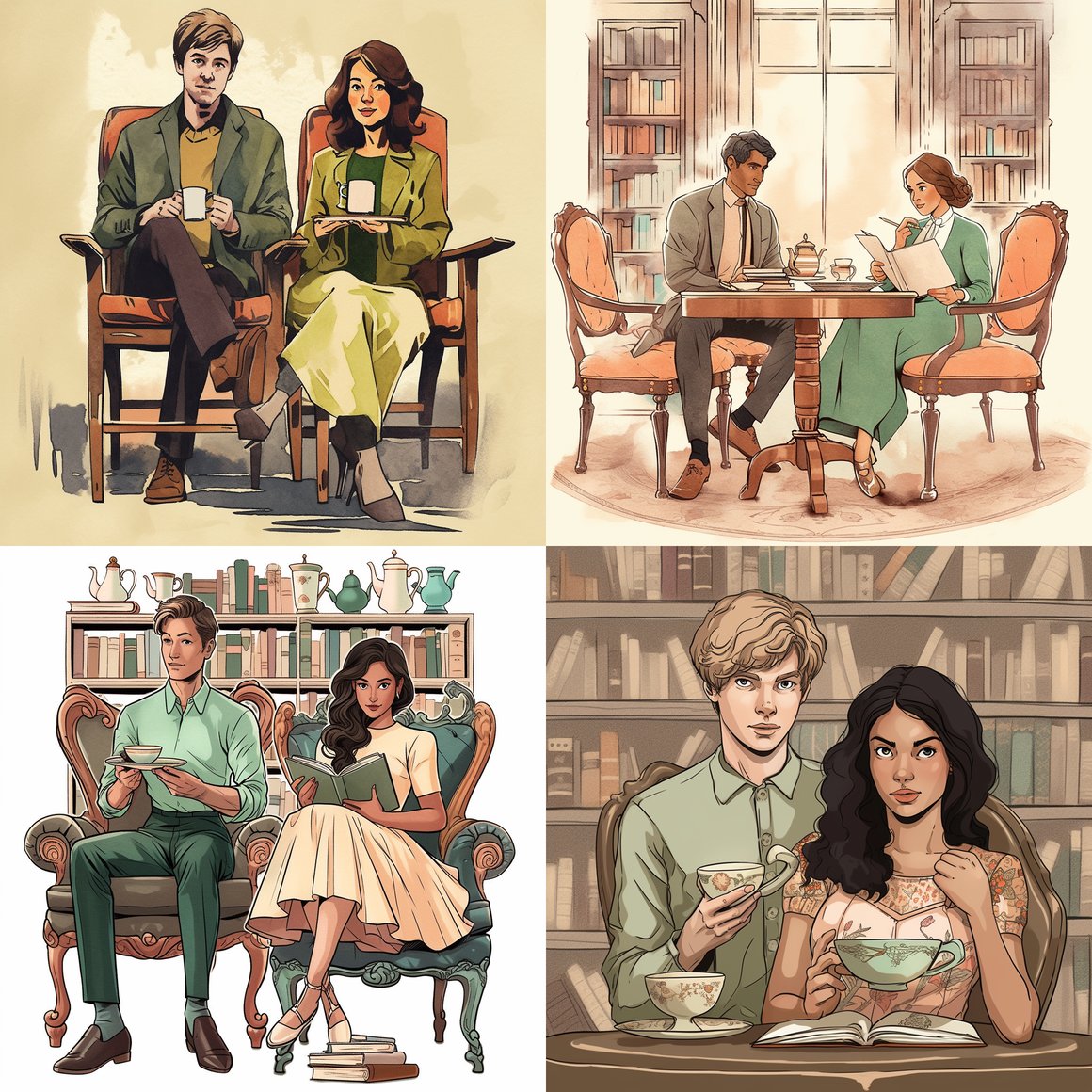 Haunted Tea Time in the Vintage Library