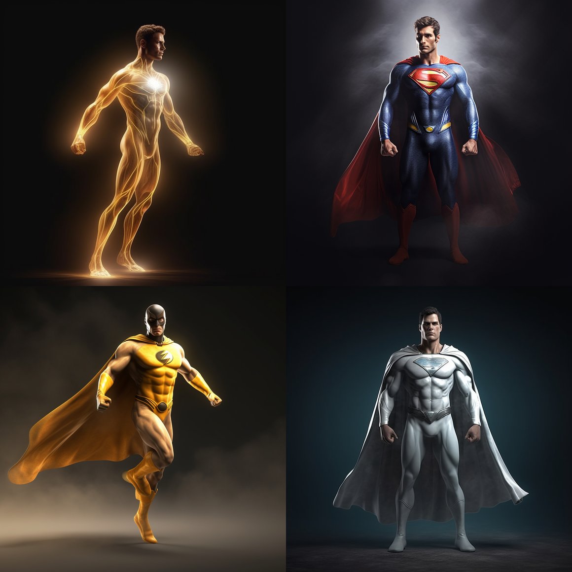 HD Live-Action Photorealistic Male Superhero in Soft Backlight