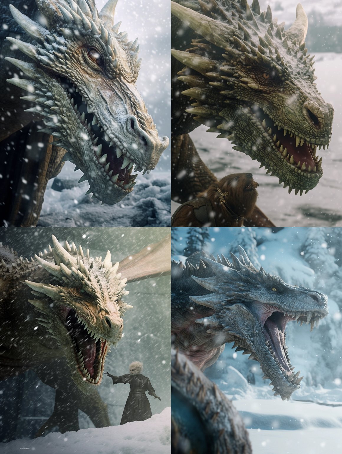 Detailed Mid-Journey Dragon Clash in Ultra-Real 4K Film Photography