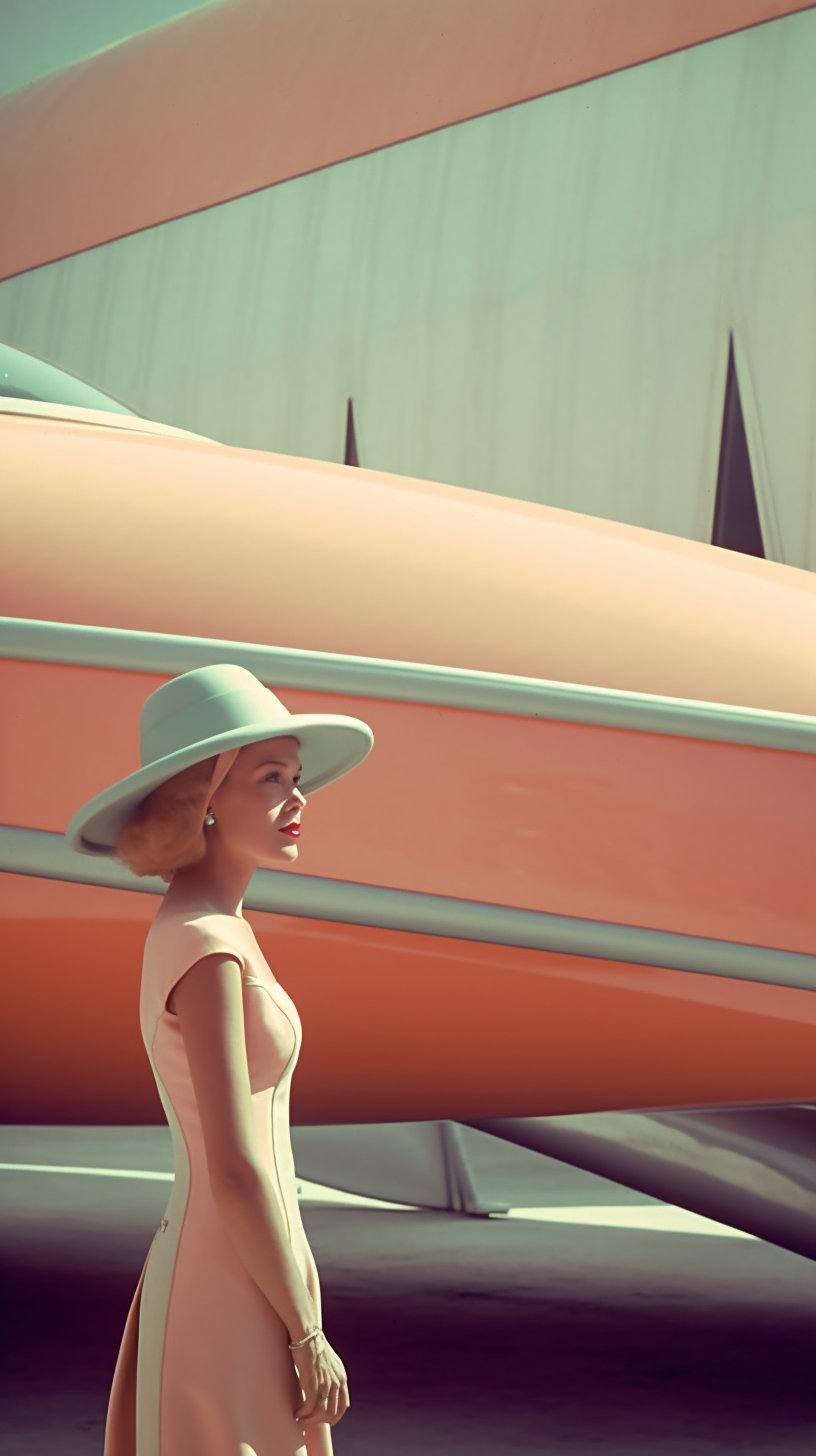 Retro-Futuristic Space Voyage: A 1950s Cinematic Snapshot