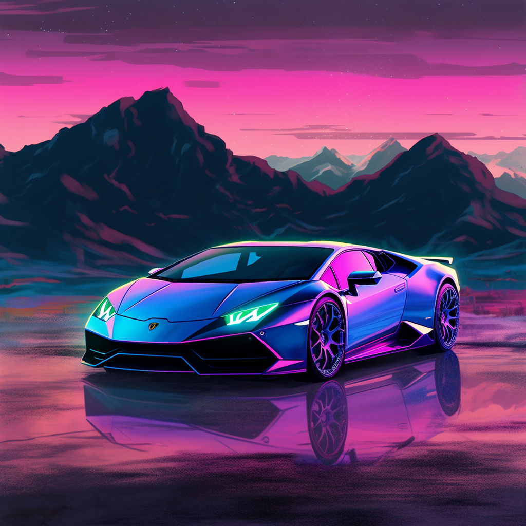 Mid-Trek Flash: Vibrant Lamborghini Adventure in HD