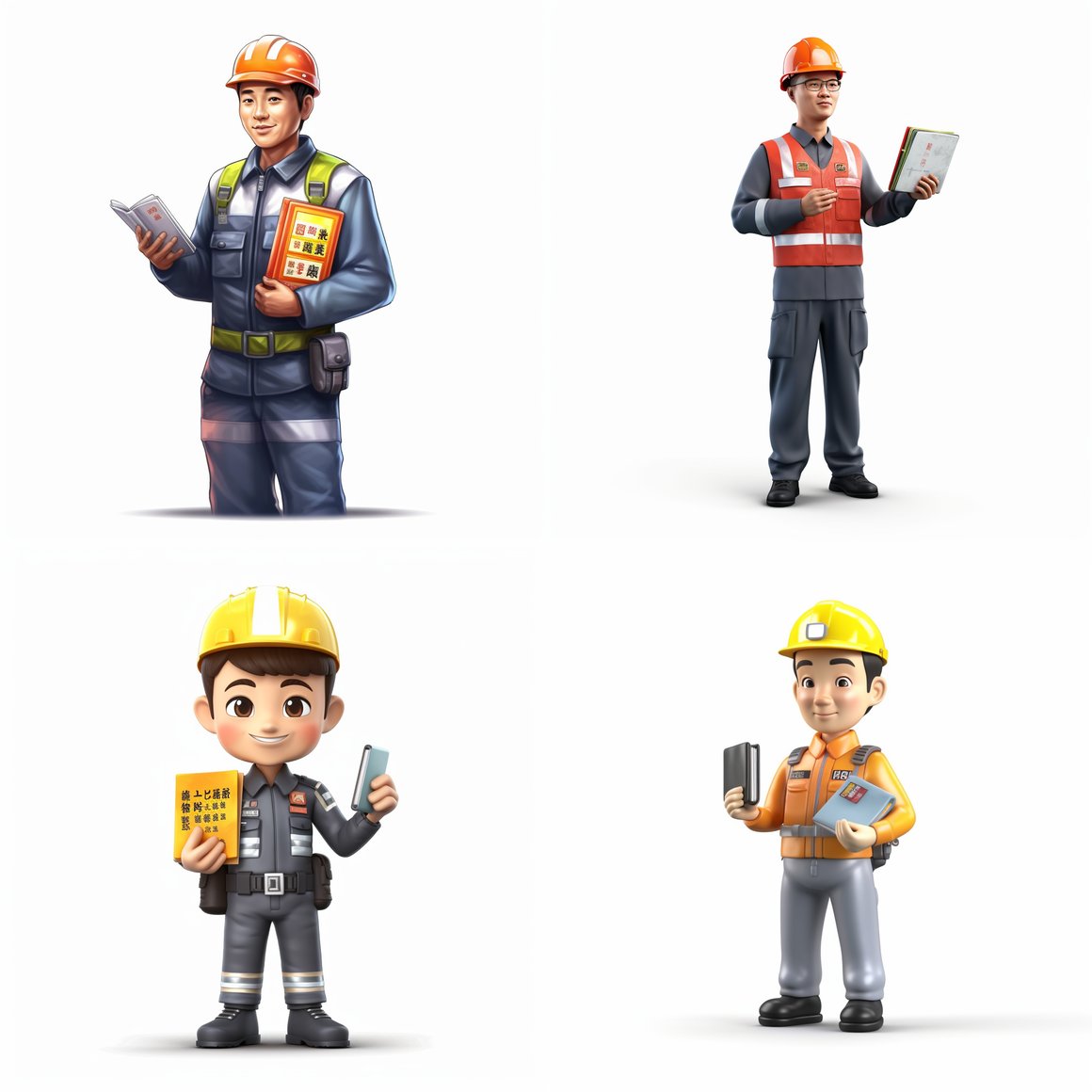 Chinese Power Safety Officer Discussing Safety Protocols Illustration